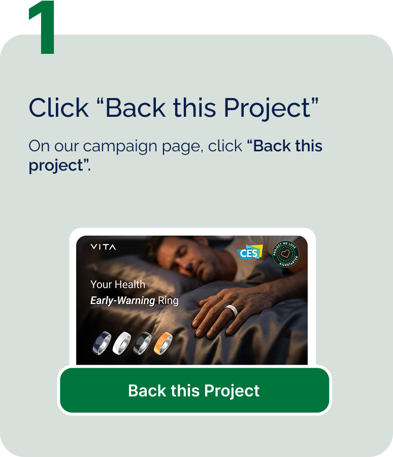 Step 1: Click Back this Project - On our campaign page, click Back this project
